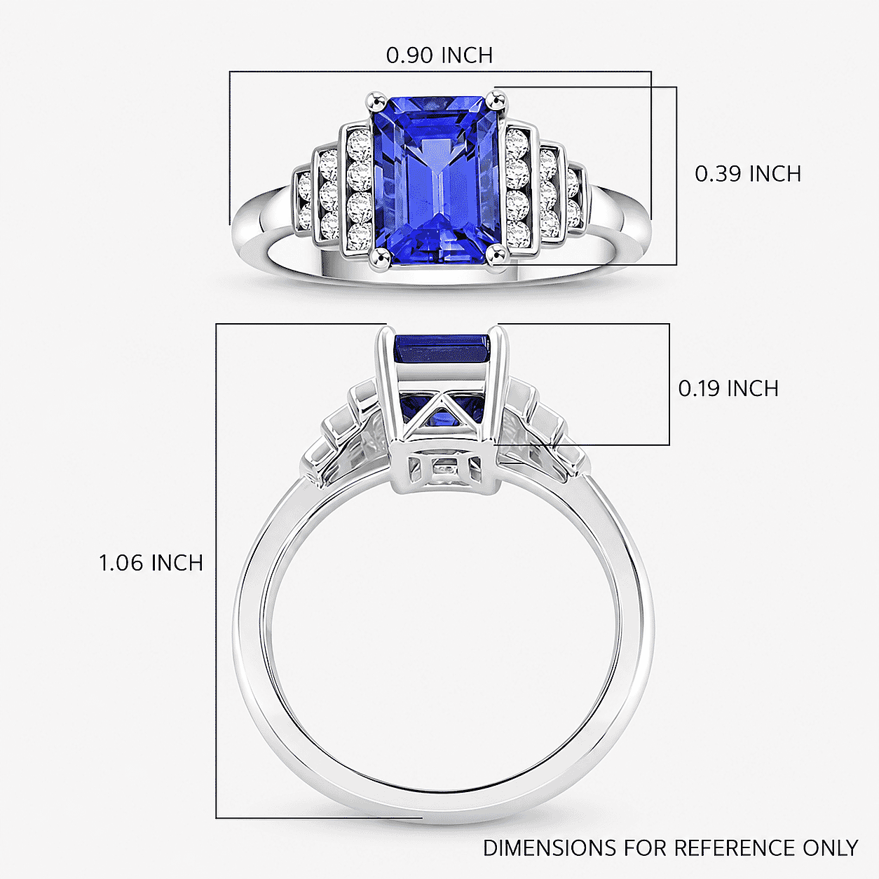 Certified & Appraised Rhapsody 950 Platinum AAAA Tanzanite, Diamond (E-F, VS) (0.24 cts) Ring (Size 5.0) (6.50 g) 2.00 ctw
