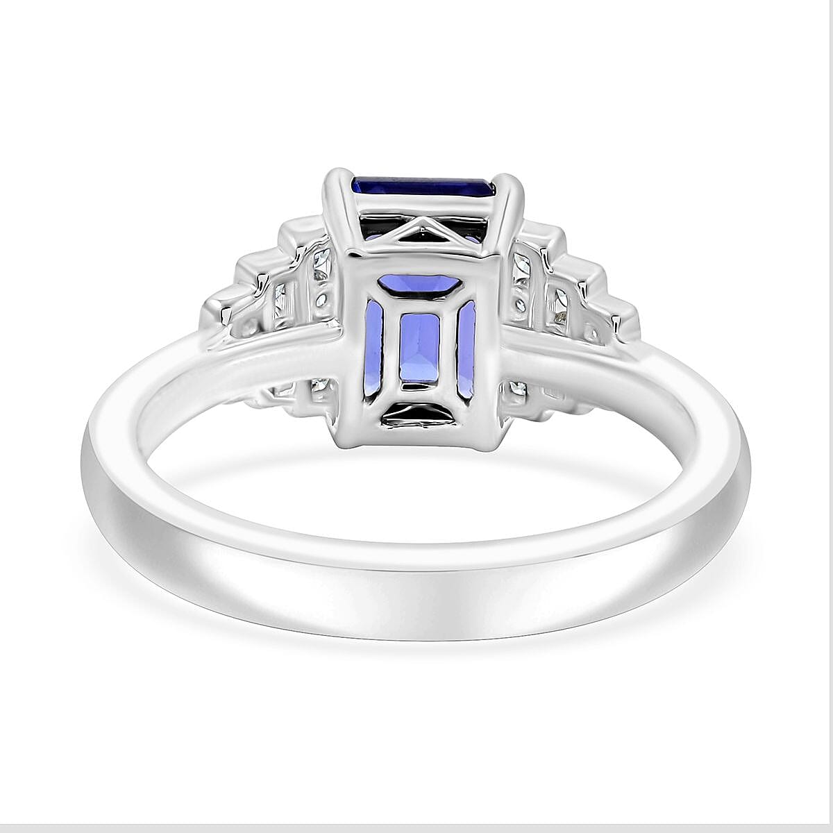 Certified & Appraised Rhapsody 950 Platinum AAAA Tanzanite, Diamond (E-F, VS) (0.24 cts) Ring (Size 8.5) (6.50 g) 2.00 ctw image number 4