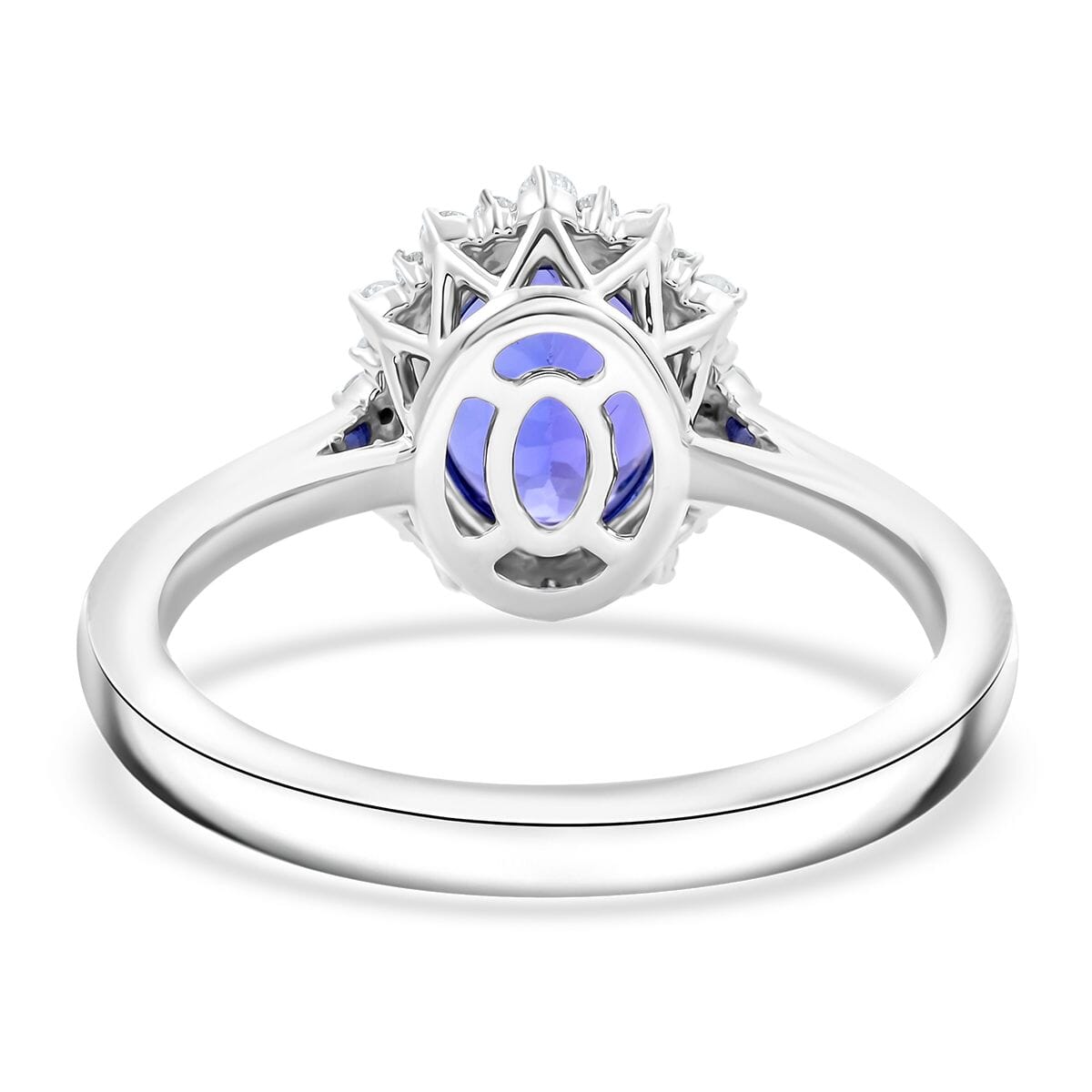 Certified & Appraised Rhapsody AAAA Tanzanite and E-F VS Diamond 2.25 ctw Ring in 950 Platinum (Size 10.0) 6.20 Grams image number 4