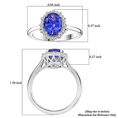 Certified & Appraised Rhapsody AAAA Tanzanite and E-F VS Diamond 2.25 ctw Ring in 950 Platinum (Size 10.0) 6.20 Grams