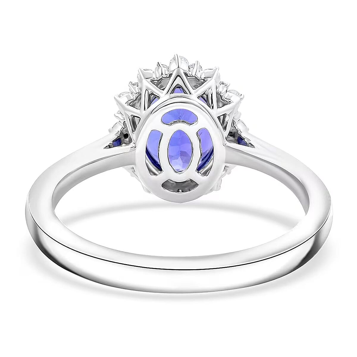 Certified & Appraised Rhapsody 950 Platinum AAAA Tanzanite, Diamond (E-F, VS) (0.21 cts) Ring (Size 5.0) (6.20 g) 2.25 ctw image number 6