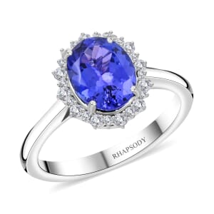 Certified & Appraised Rhapsody AAAA Tanzanite and E-F VS Diamond 2.25 ctw Ring in 950 Platinum (Size 6.0) 6.20 Grams