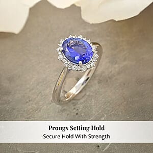 Certified & Appraised Rhapsody AAAA Tanzanite and E-F VS Diamond 2.25 ctw Ring in 950 Platinum (Size 6.0) 6.20 Grams