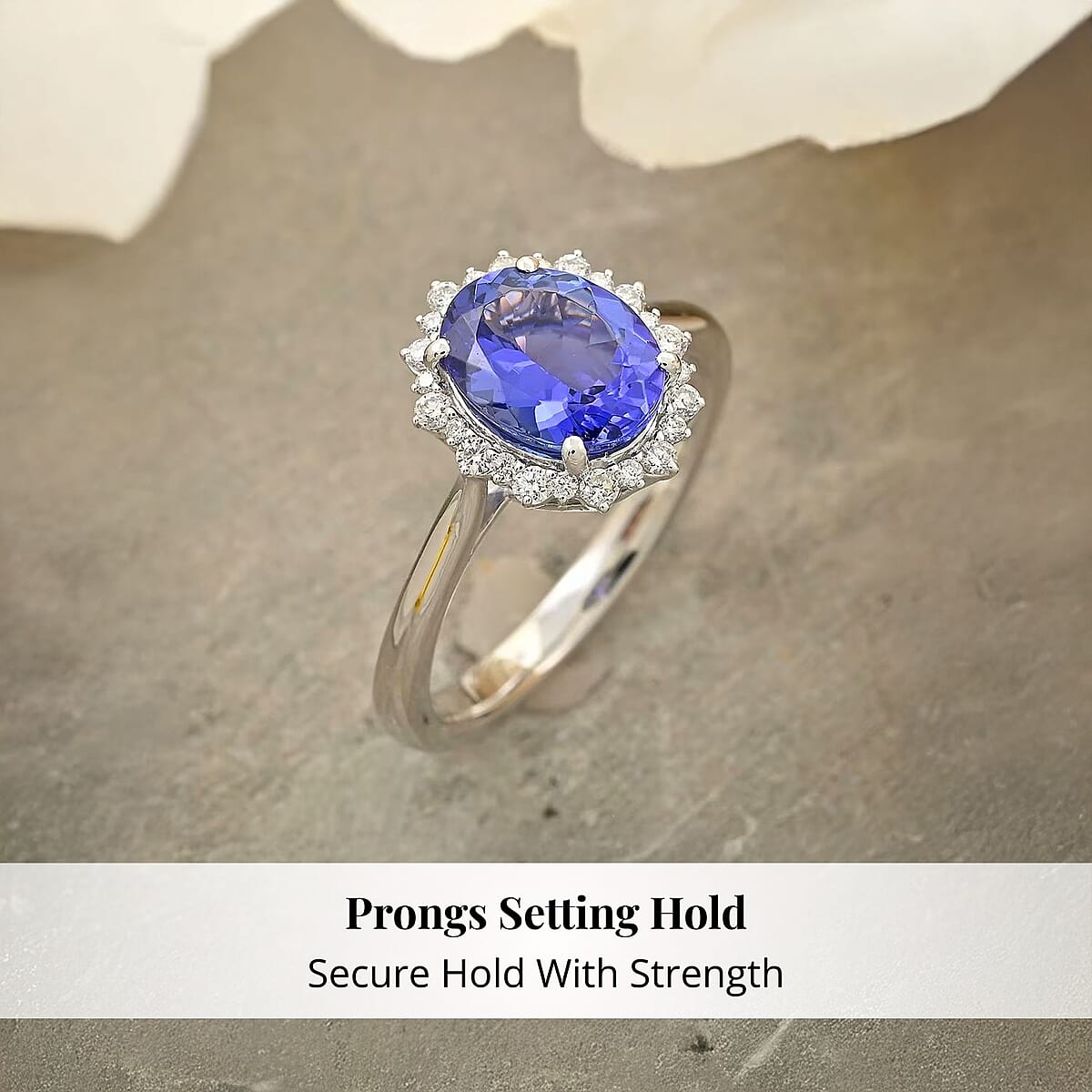 Certified & Appraised Rhapsody 950 Platinum AAAA Tanzanite, Diamond (E-F, VS) (0.21 cts) Ring (Size 6.5) (6.20 g) 2.25 ctw image number 3