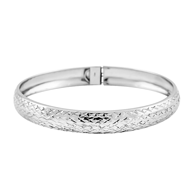 Bangle Bracelet in Sterling Silver (7.75 In) 5.40 Grams