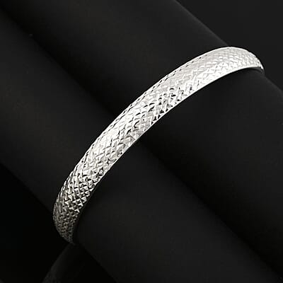 Bangle Bracelet in Sterling Silver (7.75 In) 5.40 Grams