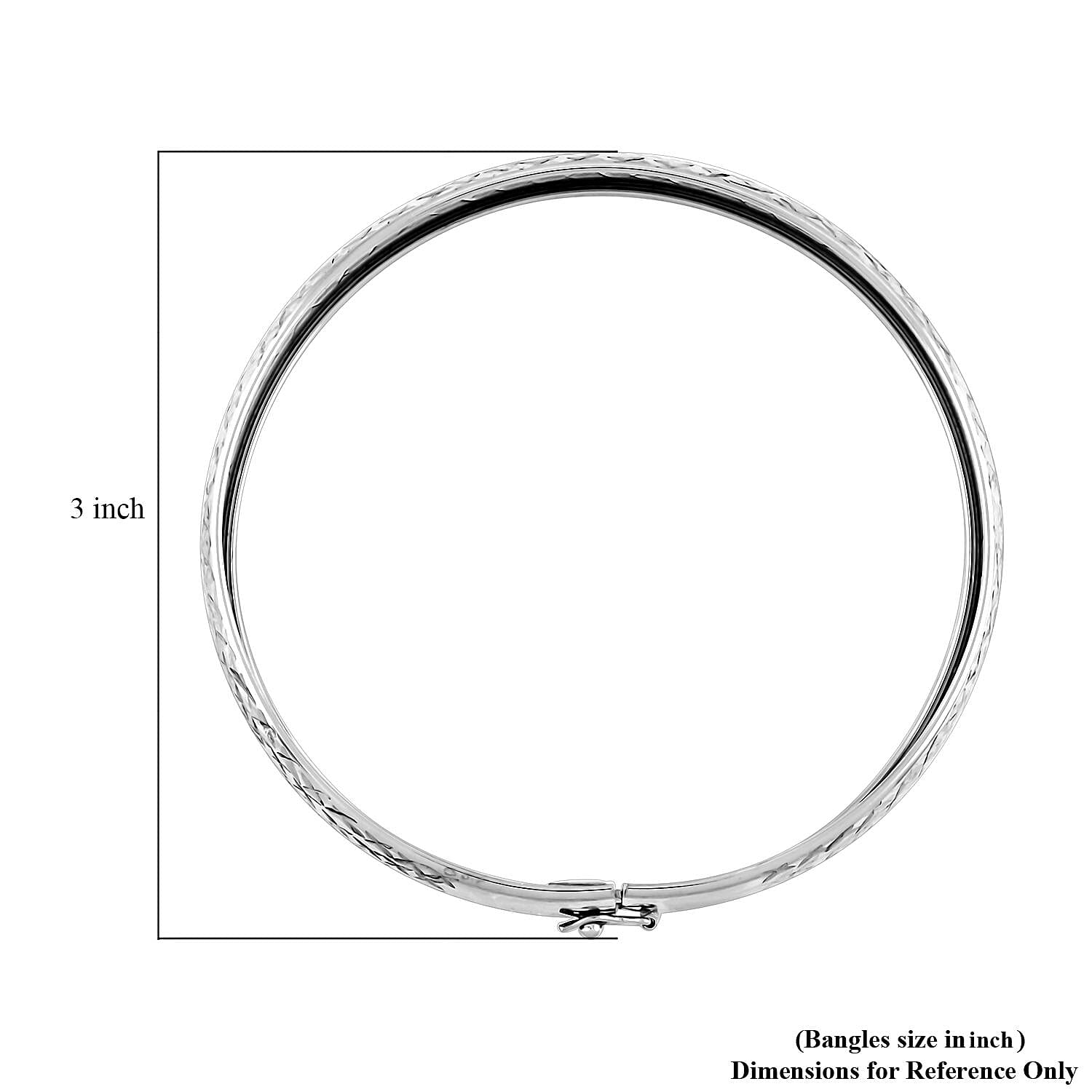 Bangle Bracelet in Sterling Silver (7.75 In) 5.40 Grams
