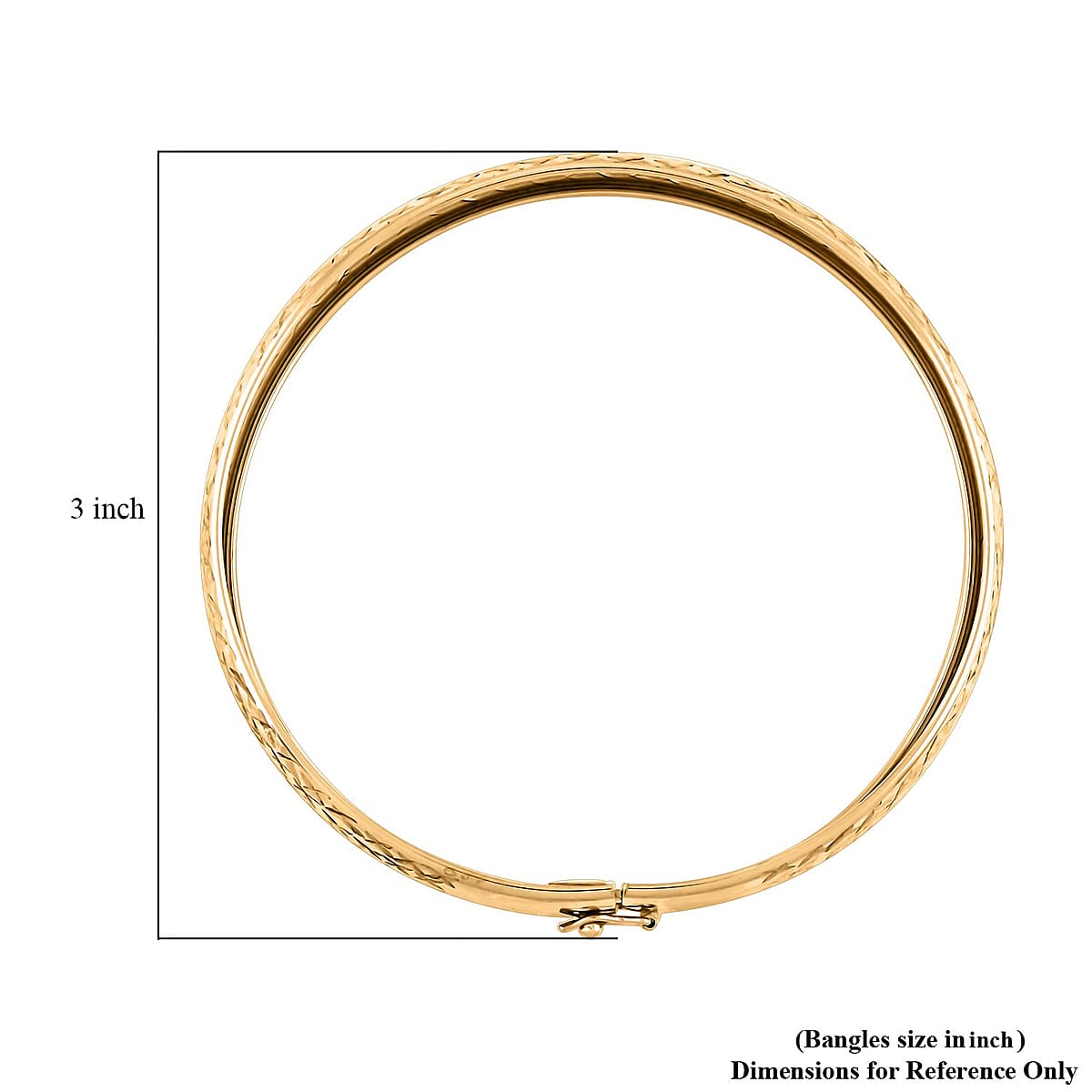 Bangle Bracelet in 14K Yellow Gold Over Sterling Silver (7.75 In) 5.40 Grams image number 4