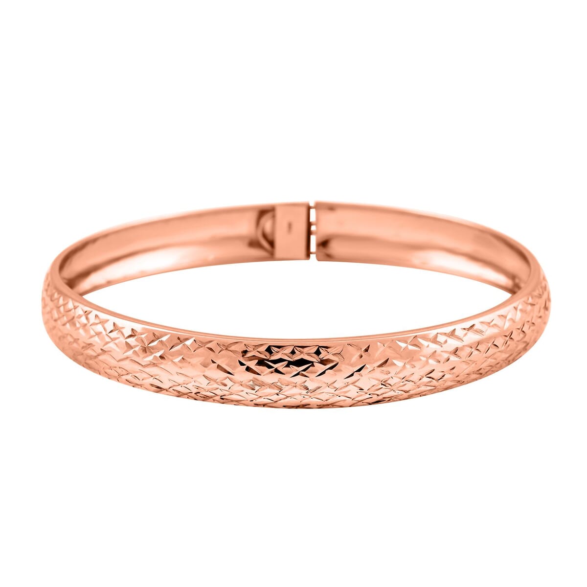 Bangle Bracelet in 14K Rose Gold Over Sterling Silver (7.75 In) 5.40 Grams image number 0