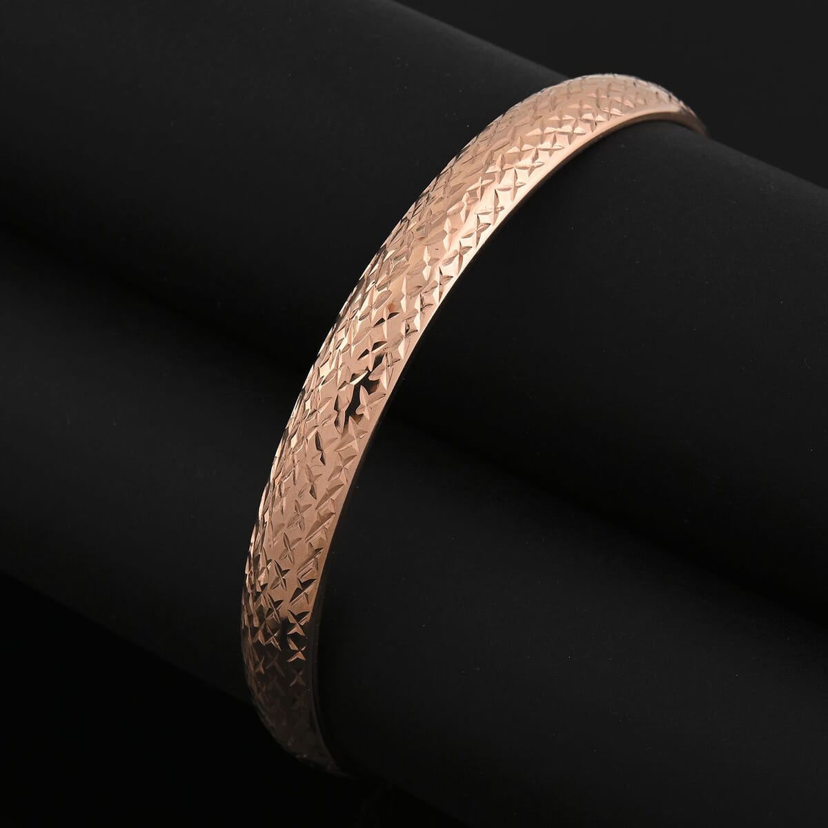 Bangle Bracelet in 14K Rose Gold Over Sterling Silver (7.75 In) 5.40 Grams image number 1