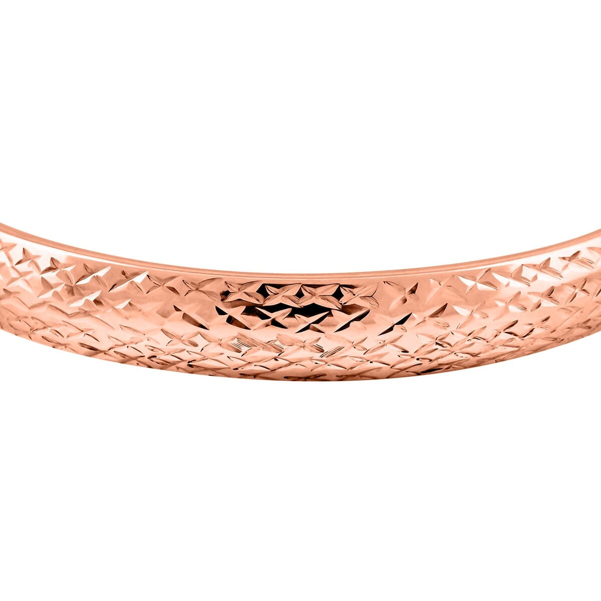 Bangle Bracelet in 14K Rose Gold Over Sterling Silver (7.75 In) 5.40 Grams image number 2