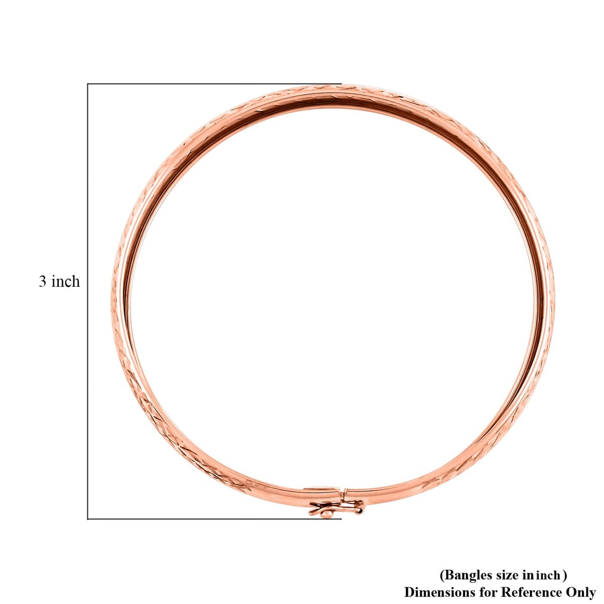 Bangle Bracelet in 14K Rose Gold Over Sterling Silver (7.75 In) 5.40 Grams image number 4