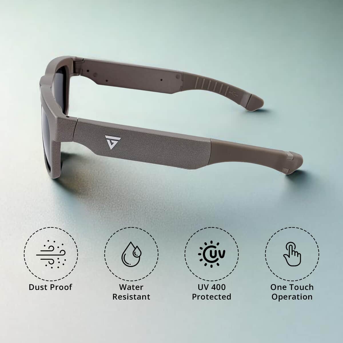 Closeout Go Vision Royale HD Video Recording Sunglasses with Auto Focus (8MP, 1920x1080p,30FPS) -Warm Gray image number 3