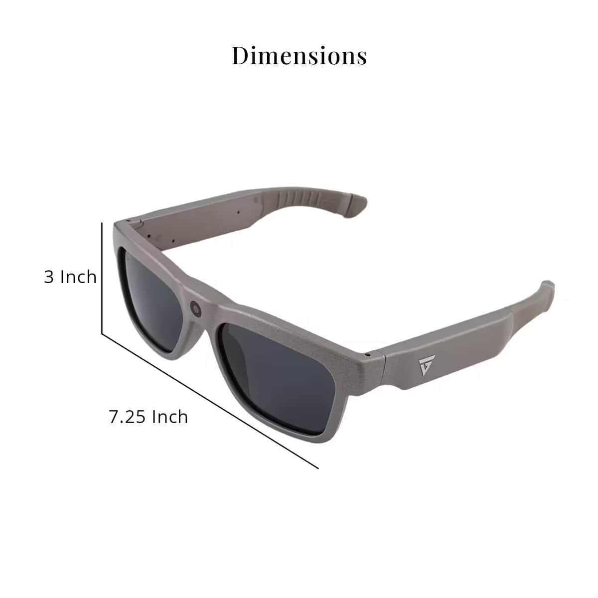 Closeout Go Vision Royale HD Video Recording Sunglasses with Auto Focus (8MP, 1920x1080p,30FPS) -Warm Gray image number 5