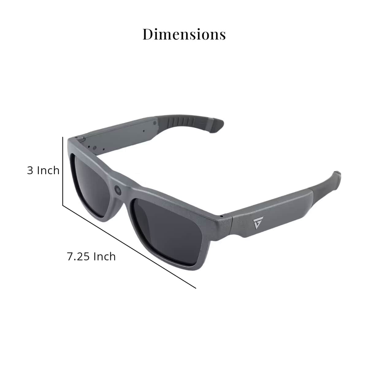 Doorbuster CLOSEOUT Go Vision Royale HD Video Recording Sunglasses with Auto Focus (8MP, 1920x1080p,30FPS) -Titanium image number 5