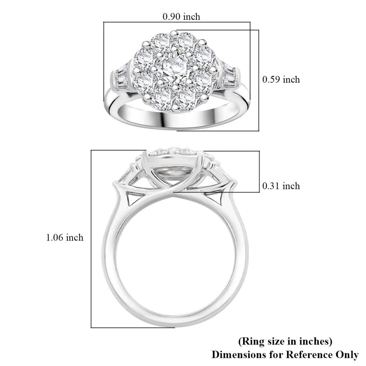 Modani Diamond VVS,EF 2.04 ctw Ring in 950 Platinum (Size 10.0) 10.19 Grams image number 4