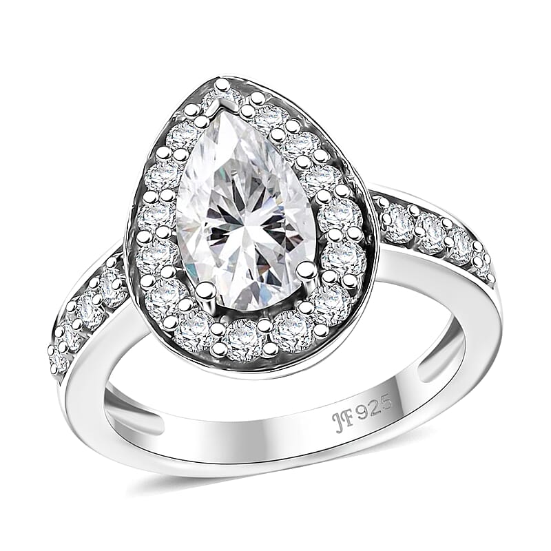 J Francis Embellished with Zirconia by Swarovski 3.70 ctw Celestial Halo Ring in Rhodium Over Sterling Silver (Size 10.0)