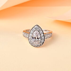 J Francis Embellished with Zirconia by Swarovski 3.70 ctw Celestial Halo Ring in Rhodium Over Sterling Silver (Size 10.0)