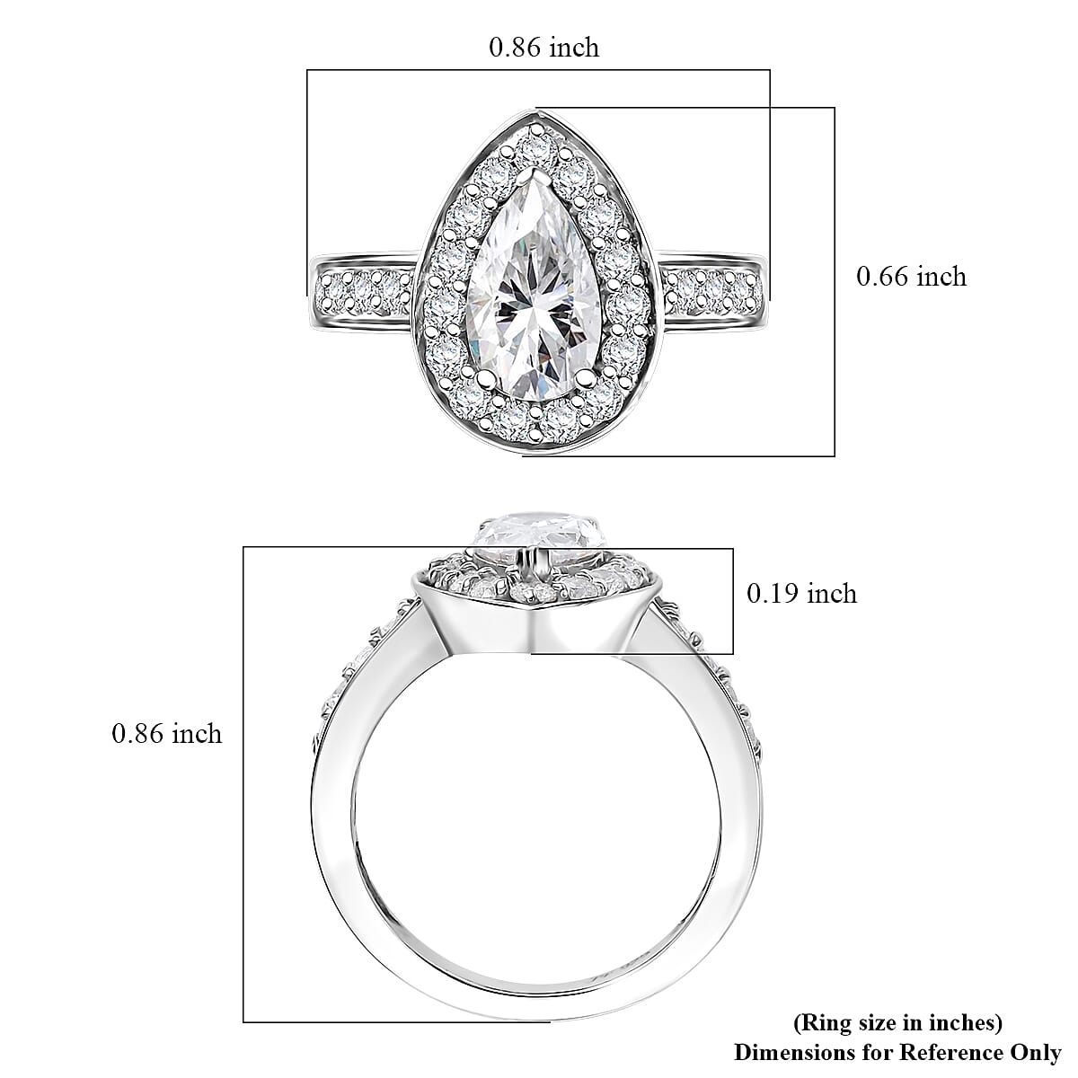 J Francis Embellished with Zirconia by Swarovski 3.70 ctw Celestial Halo Ring in Rhodium Over Sterling Silver (Size 10.0)