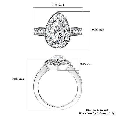 J Francis Embellished with Zirconia by Swarovski 3.70 ctw Celestial Halo Ring in Rhodium Over Sterling Silver (Size 10.0)