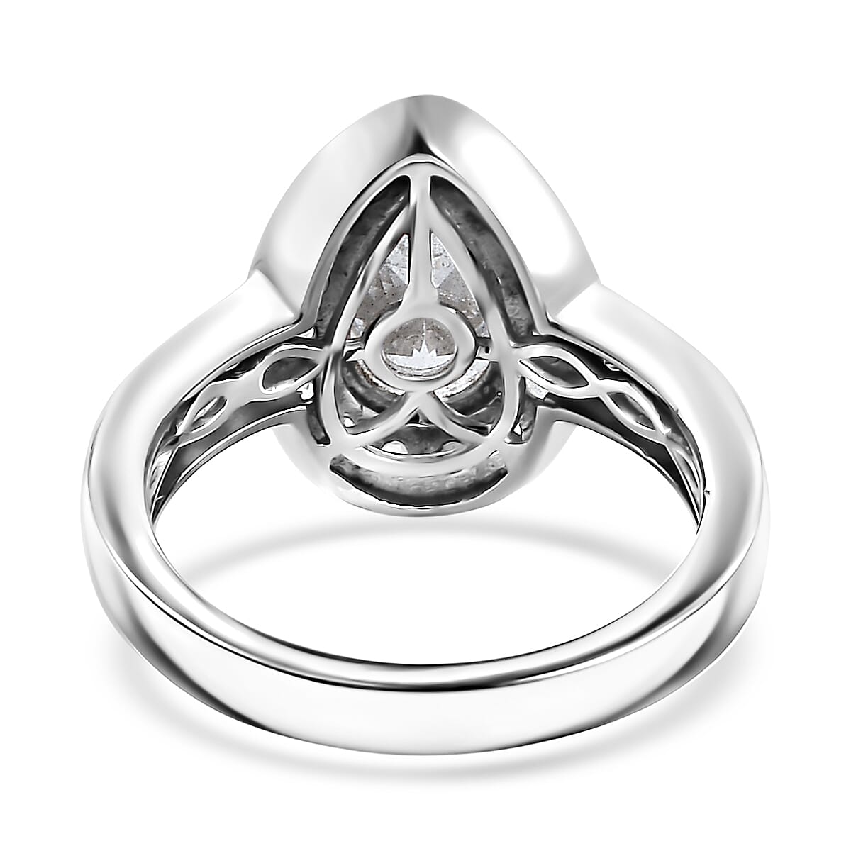 J Francis Embellished with Zirconia by Swarovski 3.70 ctw Celestial Halo Ring in Rhodium Over Sterling Silver (Size 5.0)  image number 5