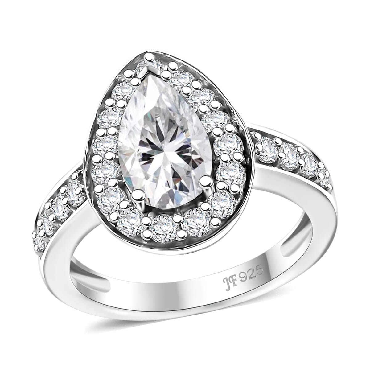J Francis Embellished with Zirconia by Swarovski 3.70 ctw Celestial Halo Ring in Rhodium Over Sterling Silver (Size 7.0) image number 0