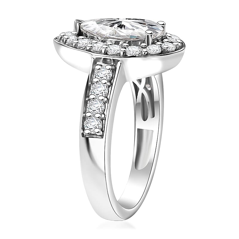 J Francis Embellished with Zirconia by Swarovski 3.70 ctw Celestial Halo Ring in Rhodium Over Sterling Silver (Size 7.0)