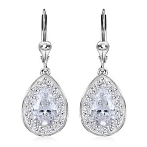 J Francis Embellished with Zirconia by Swarovski 6.60 ctw Teardrop Earrings in Rhodium Over Sterling Silver 