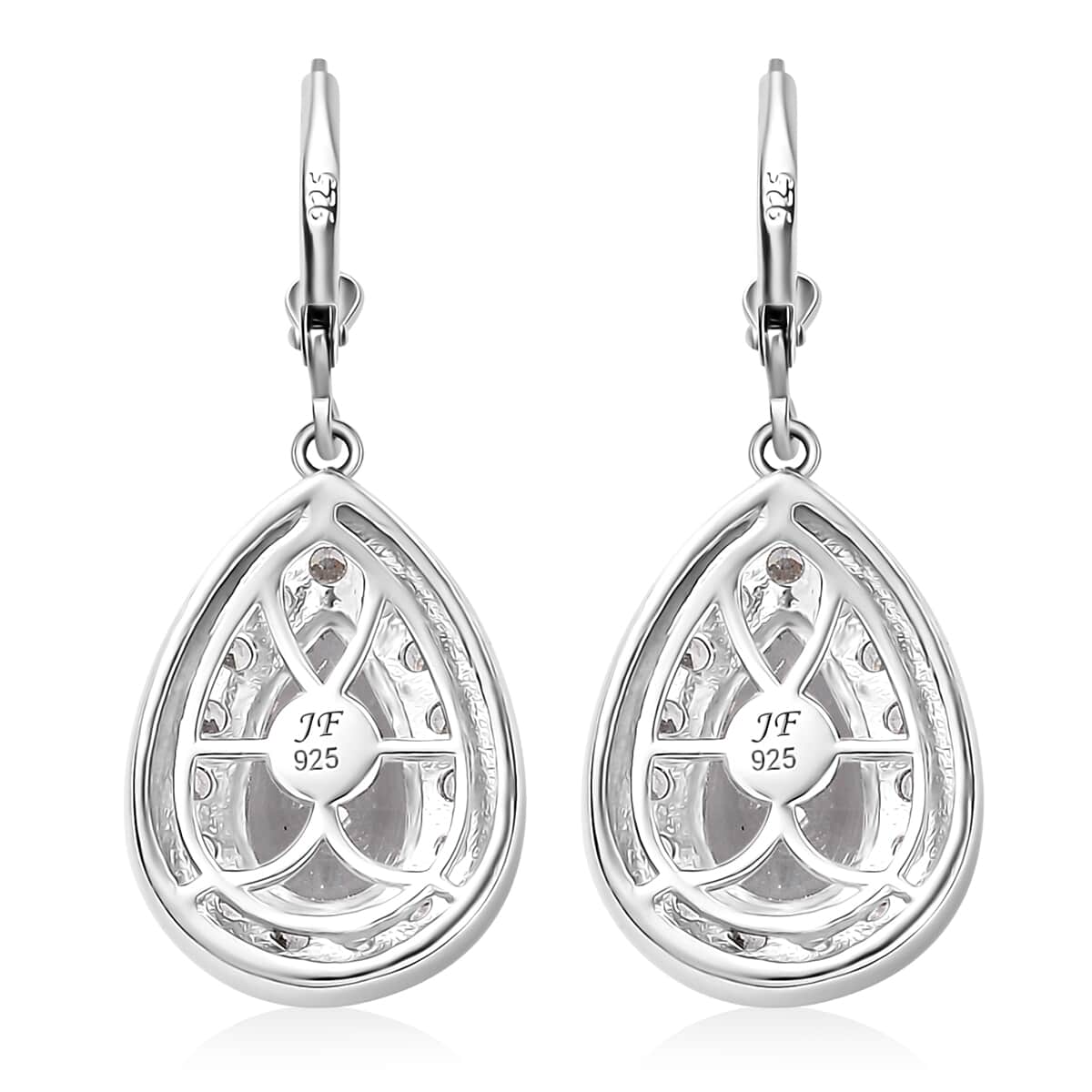 J Francis Embellished with Zirconia by Swarovski 6.60 ctw Teardrop Earrings in Rhodium Over Sterling Silver  image number 4