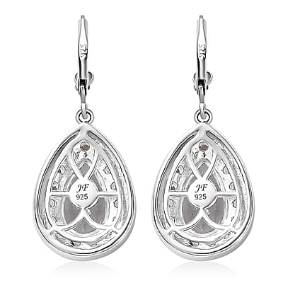 J Francis Embellished with Zirconia by Swarovski 6.60 ctw Teardrop Earrings in Rhodium Over Sterling Silver 