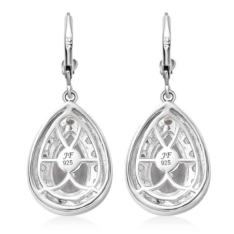 J Francis Embellished with Zirconia by Swarovski 6.60 ctw Teardrop Earrings in Rhodium Over Sterling Silver 