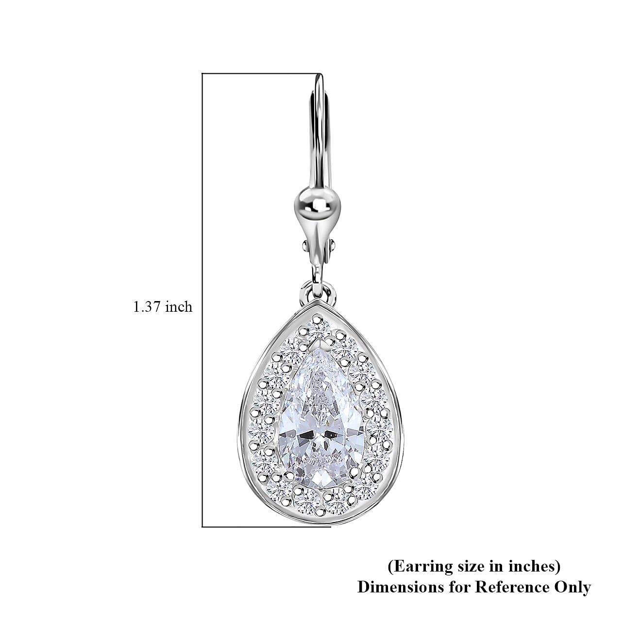 J Francis Embellished with Zirconia by Swarovski 6.60 ctw Teardrop Earrings in Rhodium Over Sterling Silver