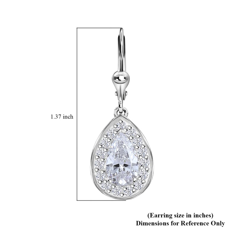 J Francis Embellished with Zirconia by Swarovski 6.60 ctw Teardrop Earrings in Rhodium Over Sterling Silver 
