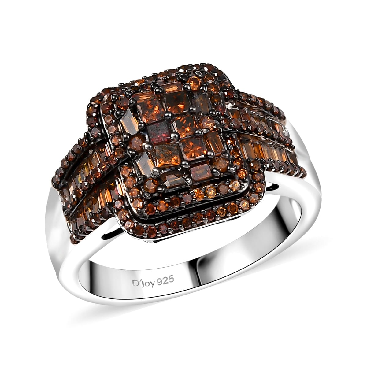 D'Joy Red Diamond 1.00 ctw Ring in Rhodium Over Sterling Silver (Size 6.0) image number 0