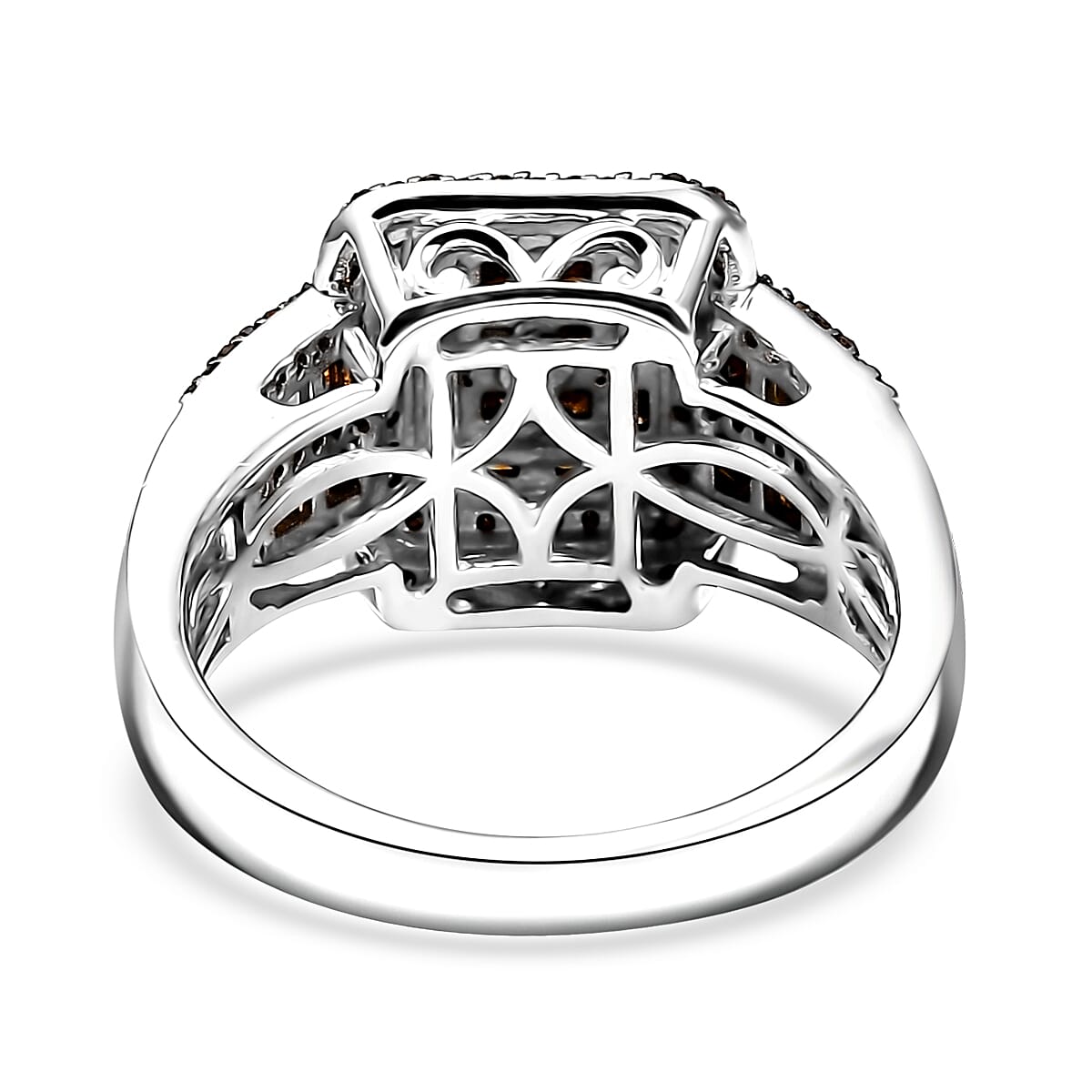 D'Joy Red Diamond 1.00 ctw Art Deco Ring in Rhodium Over Sterling Silver (Size 7.0) image number 4