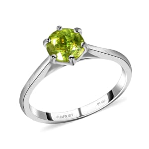 Certified & Appraised Rhapsody AAAA Sava Sphene 1.50 ctw Solitaire Ring in 950 Platinum (Size 6.5) 4.65 Grams