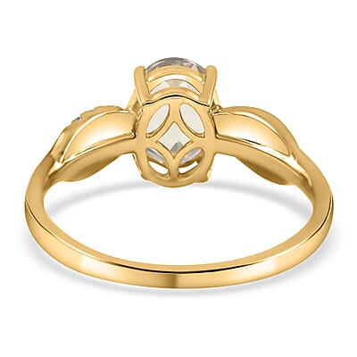 Luxoro AAA Turkizite and G-H I2 Diamond 1.40 ctw Ring in 10K Yellow Gold (Size 5.0)