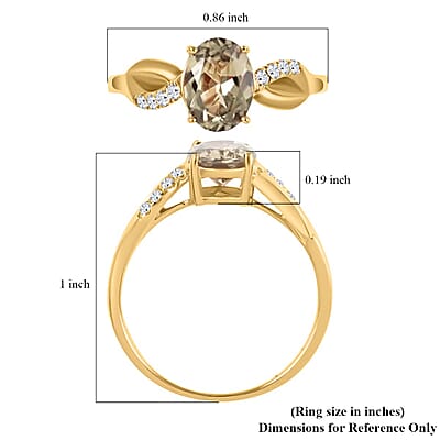 Luxoro AAA Turkizite and G-H I2 Diamond 1.40 ctw Ring in 10K Yellow Gold (Size 5.0)