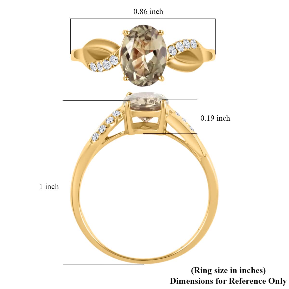 Luxoro AAA Turkizite and G-H I2 Diamond 1.40 ctw Ring in 10K Yellow Gold (Size 7.5) image number 5