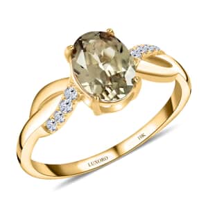 Luxoro AAA Turkizite and G-H I2 Diamond 1.40 ctw Ring in 10K Yellow Gold (Size 10.5)