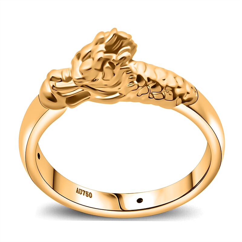 18K Yellow Gold Dragon Ring (Size 8.0)