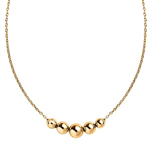 Beaded Necklace in 14K Yellow Gold Over Sterling Silver 2.68 Grams 20 Inches