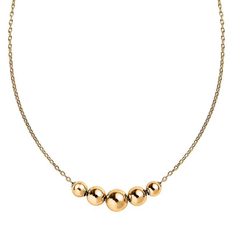Beaded Necklace in 14K Yellow Gold Over Sterling Silver 2.68 Grams 20 Inches