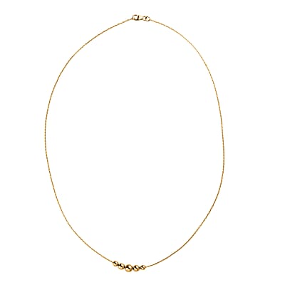 Beaded Necklace in 14K Yellow Gold Over Sterling Silver 2.68 Grams 20 Inches