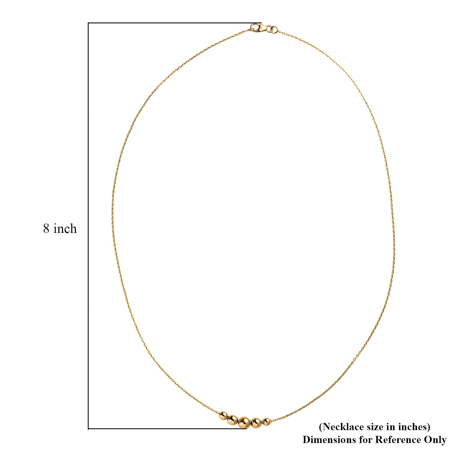 Beaded Necklace in 14K Yellow Gold Over Sterling Silver 2.68 Grams 20 Inches