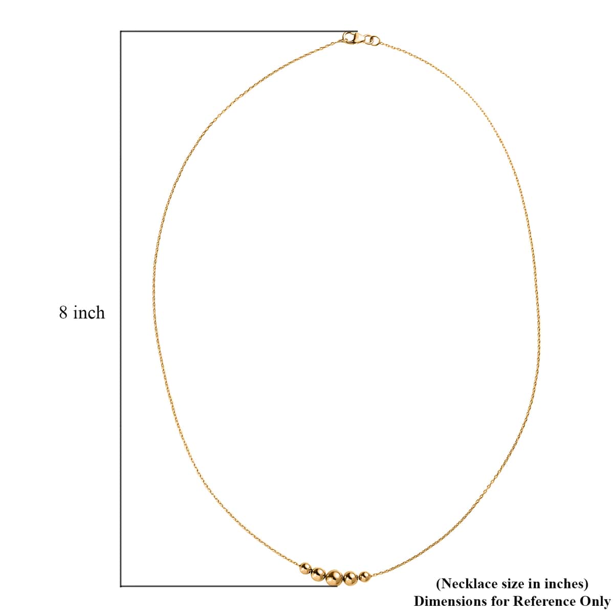 Beaded Necklace in 14K Yellow Gold Over Sterling Silver 2.68 Grams 20 Inches image number 5