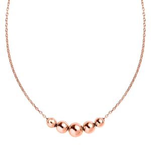 Beaded Necklace in 14K Rose Gold Over Sterling Silver 2.68 Grams 20 Inches