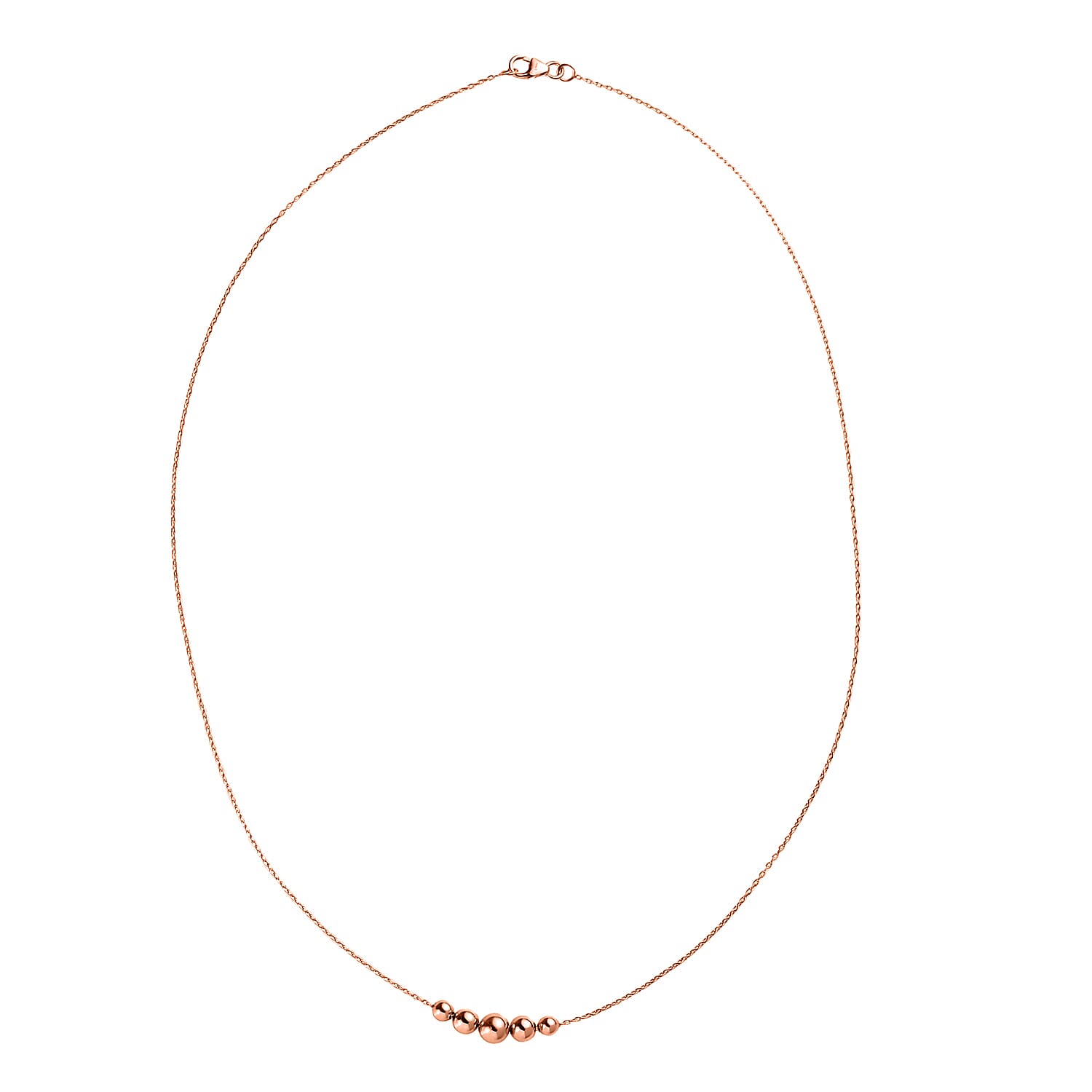 Beaded Necklace in 14K Rose Gold Over Sterling Silver 2.68 Grams 20 Inches