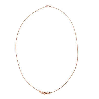 Beaded Necklace in 14K Rose Gold Over Sterling Silver 2.68 Grams 20 Inches