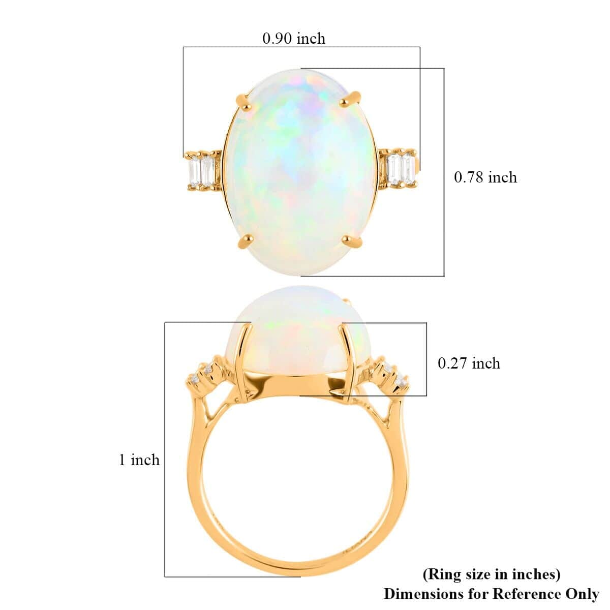 Certified & Appraised Iliana AAA Ethiopian Welo Opal and G-H SI Diamond 7.75 ctw Ring in 18K Yellow Gold (Size 6.5) image number 5